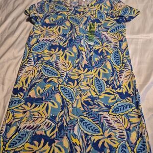 Lilly Pulitzer Vibrant Blue and Yellow Midi Dress
